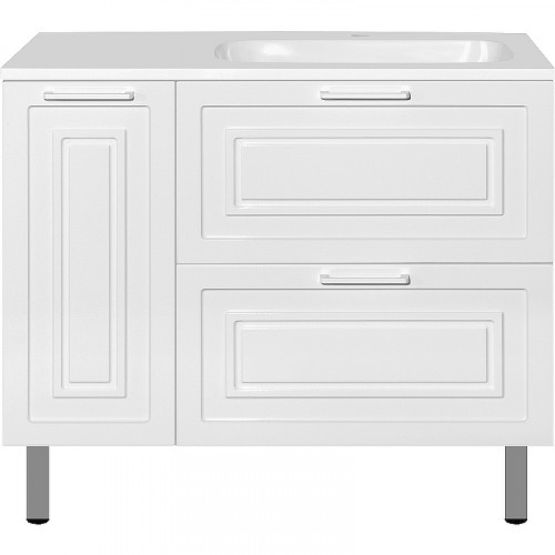 Тумба под раковину Style Line Альба 90 R Люкс Plus ЛС-000010054 Белая МДФ / ЛДСП
