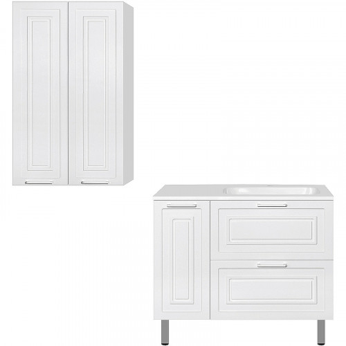 Тумба под раковину Style Line Альба 90 R Люкс Plus ЛС-000010054 Белая МДФ / ЛДСП