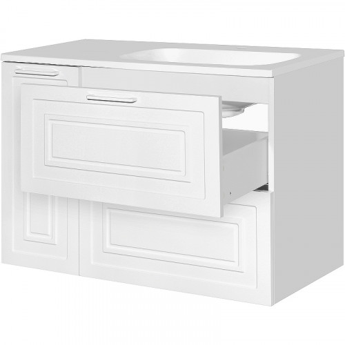 Тумба под раковину Style Line Альба 90 R Люкс Plus ЛС-000010054 Белая МДФ / ЛДСП