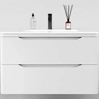 Тумба под раковину Style Line Марелла 90 Люкс Plus СС-00002413 подвесная Белый матовый антискрейтч МДФ / ЛДСП