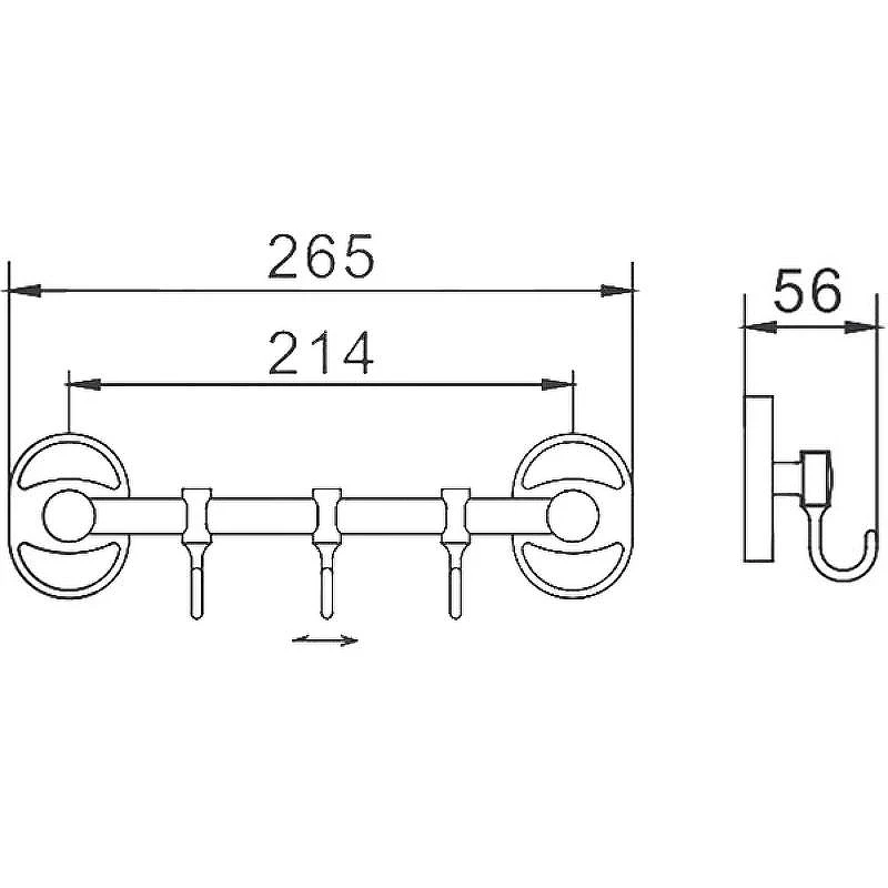 Вешалка для полотенец Frap F19 F1915-3 Хром