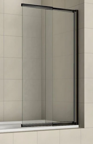 Шторка на ванну Azario Merrit 80 AZ-NF6122 800 BLACK профиль Черный стекло прозрачное