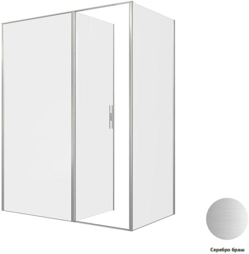 Душевой уголок Allen Brau Priority 160x90 3.31038.BA+3.31044.BA цвет профиля Серебро браш стекло прозрачное