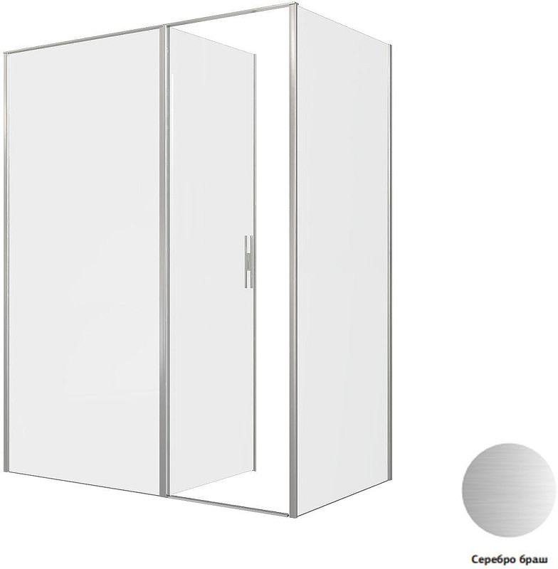 Душевой уголок Allen Brau Priority 160x90 3.31038.BA+3.31044.BA цвет профиля Серебро браш стекло прозрачное