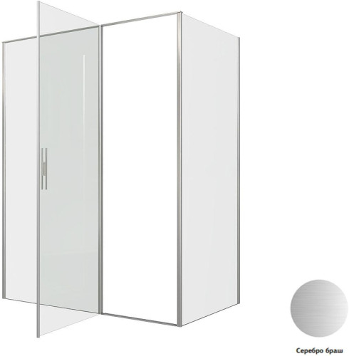 Душевой уголок Allen Brau Priority 160x90 3.31038.BA+3.31044.BA цвет профиля Серебро браш стекло прозрачное