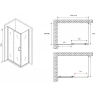 Душевой уголок Abber Schwarzer Diamant 130x50 AG30130B5-S50B5 профиль Черный стекло прозрачное
