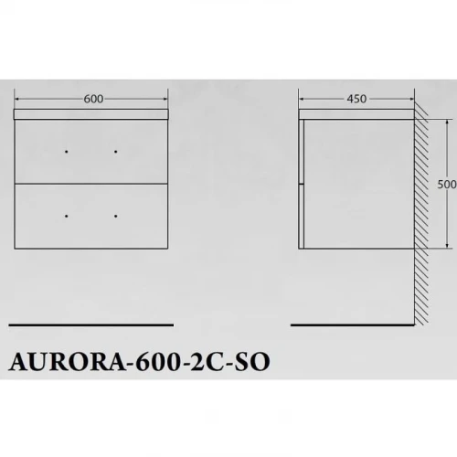 Тумба под раковину BelBagno Aurora 60 AURORA-600-2C-SO-RT подвесная Rovere Tabacco МДФ / ЛДСП