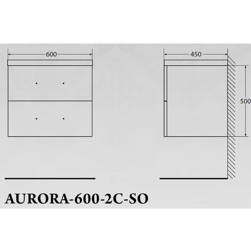 Тумба под раковину BelBagno Aurora 60 AURORA-600-2C-SO-RT подвесная Rovere Tabacco МДФ / ЛДСП