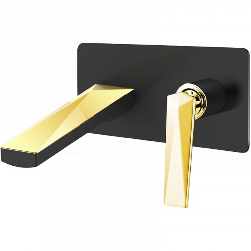 Смеситель для раковины Boheme Venturo 385-B Черный Золото латунь встраиваемый