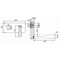 Смеситель для раковины Boheme Venturo 385-B Черный Золото латунь встраиваемый