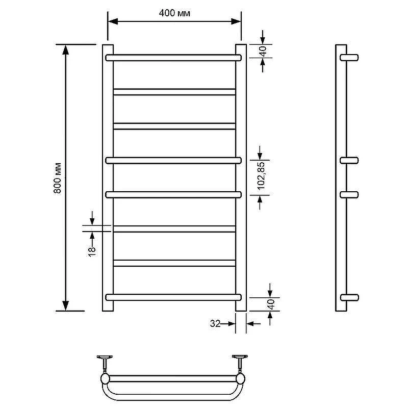 Водяной полотенцесушитель Comfysan Puro W-8 80x40 012953 Белый матовый