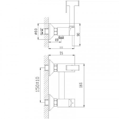 Гигиенический душ со смесителем Haiba HB5520 Хром