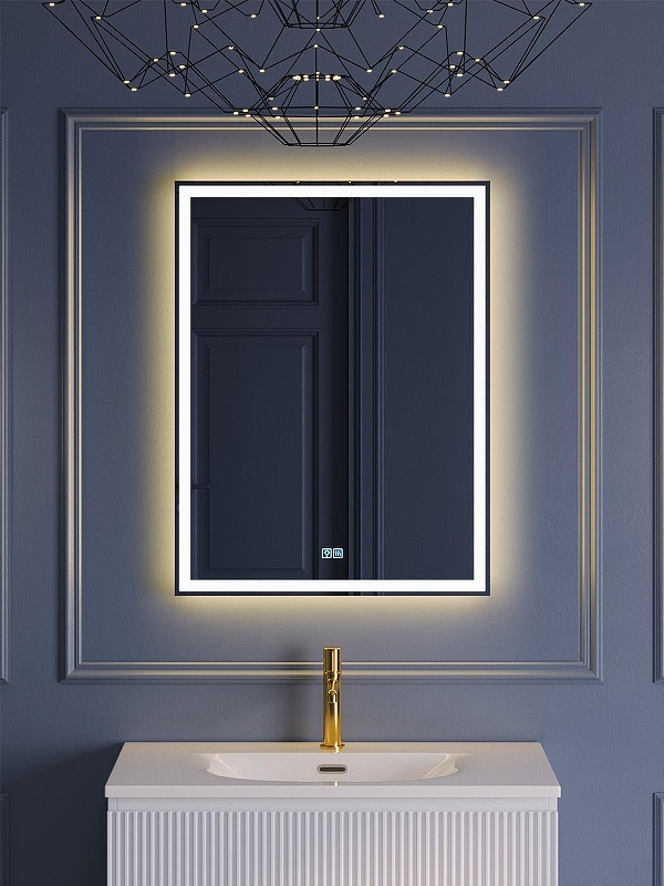 Зеркало BelBagno 60 SPC-GRT-600-800-LED-3000K-TCH-WARM с подсветкой с сенсорным выключателем и подогревом