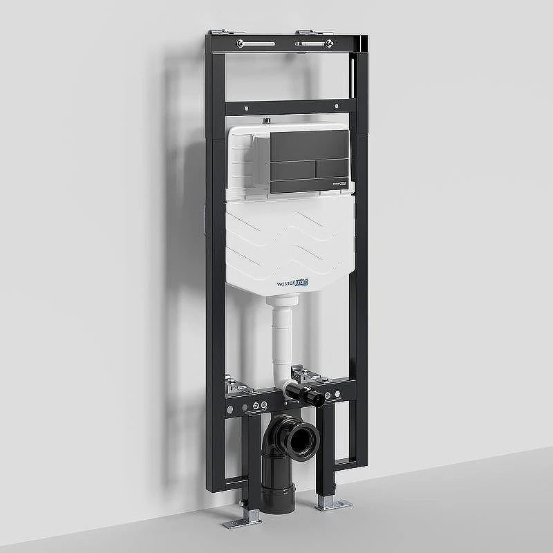 Инсталляция WasserKRAFT Dinkel 58TLT.010.ME.MB04 для унитаза с Черной матовой клавишей смыва