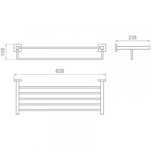 Полка для полотенец Nofer Barcelona 16916.B Глянцевая нержавеющая сталь