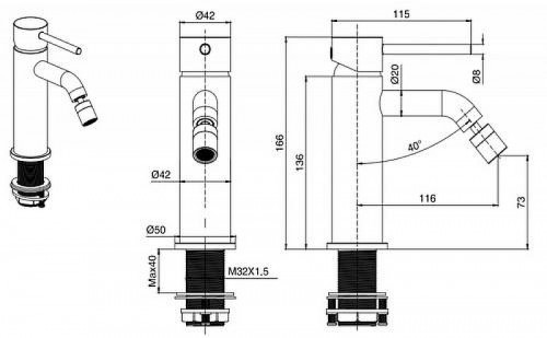 Смеситель для биде Splendy Passion PA207166K1CR цвет Хром
