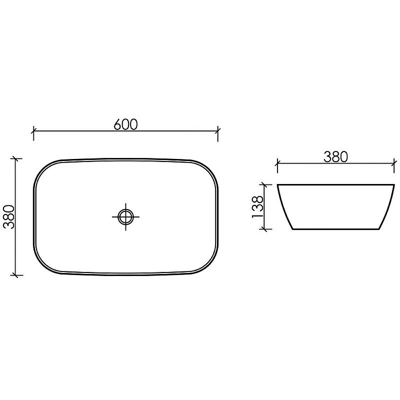 Раковина-чаша Ceramicanova Element 60 CN6049MW Белая матовая фарфор накладная