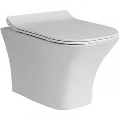 Унитаз CeramaLux 2615Е подвесной с сиденьем Микролифт фаянс подвесной