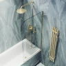 Шторка на ванну Maybah Glass MGV-154-3у 740x1400 в узком профиле Золото стекло прозрачное