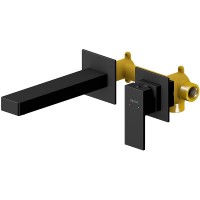 Смеситель для раковины Aquatek Либра AQ1613MB Черный матовый латунь встраиваемый
