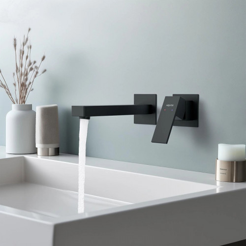 Смеситель для раковины Aquatek Либра AQ1613MB Черный матовый латунь встраиваемый