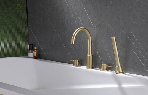 Смеситель на борт ванны Abber Wasser Kreis AF8113G Золото матовое латунь