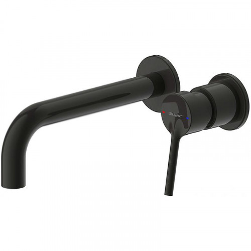 Смеситель для раковины Bravat P8461217BW-ENG Черный латунь встраиваемый