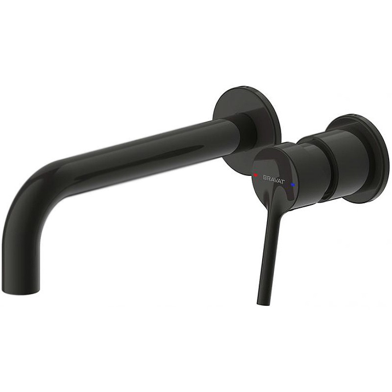 Смеситель для раковины Bravat P8461217BW-ENG Черный латунь встраиваемый