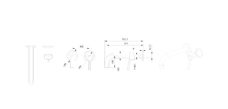 Смеситель для раковины Bravat P8461217BW-ENG Черный латунь встраиваемый