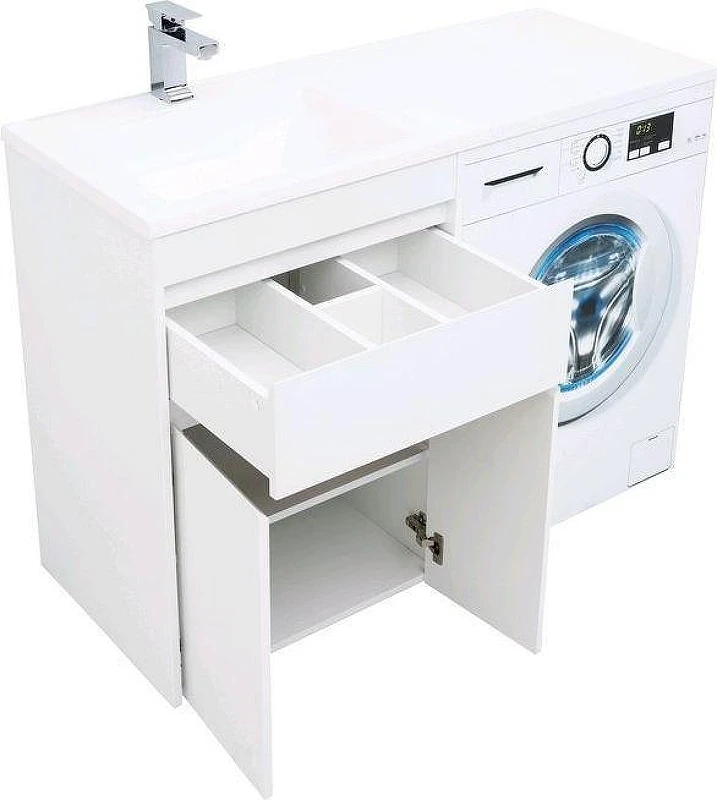 Тумба с раковиной Aquanet Токио 120 L 239211 цвет Белый