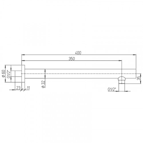 Кронштейн для верхнего душа Paini 50YO745TCT440BI Черный матовый