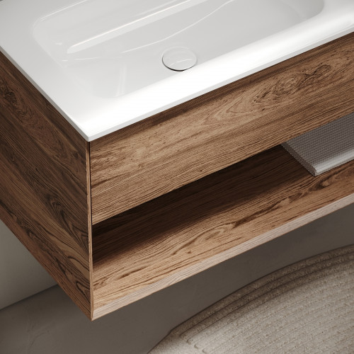 Тумба под раковину Sancos Marmi 1.0 100 L MR1.0100LECH подвесная Дуб чарльстон МДФ / ЛДСП