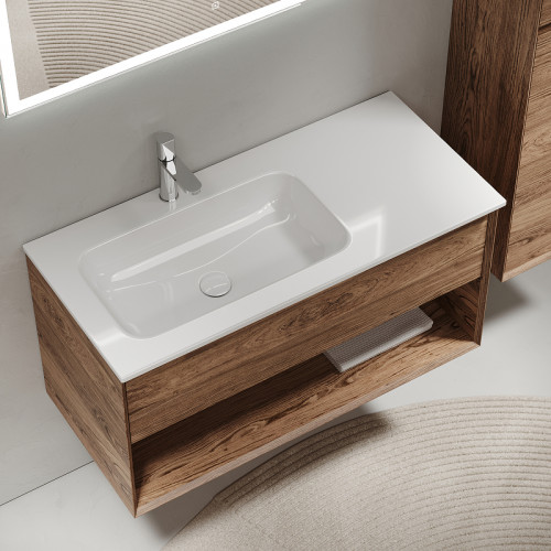 Тумба под раковину Sancos Marmi 1.0 100 L MR1.0100LECH подвесная Дуб чарльстон МДФ / ЛДСП