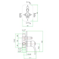 Смеситель для душа Webert Aurora AU860101017 Хром Золото встраиваемый