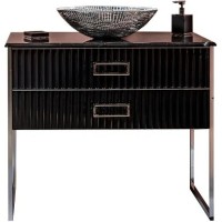 Тумба под раковину Boheme Armadi Art Monaco 100 867-100-BCR Черная Хром МДФ / ЛДСП