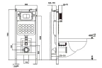 Комплект унитаза с инсталляцией Abber Rechteck AC1219TC-AC0105-AC0120MB цвет Белый с сиденьем Микролифт