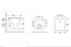 Комплект унитаза с инсталляцией Abber Rechteck AC1219TC-AC0105-AC0120MB цвет Белый с сиденьем Микролифт