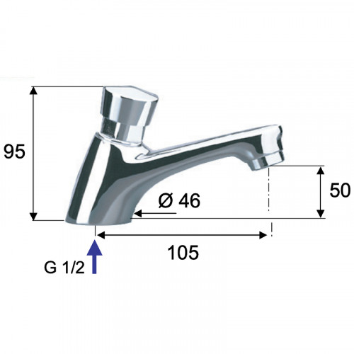 Кран для одного типа воды Remer Tempor TE15 Хром латунь