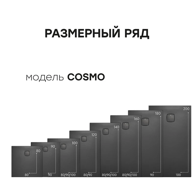 Душевой поддон из искусственного камня Starohome Cosmo 90x90 31238390 цвет Черный матовый