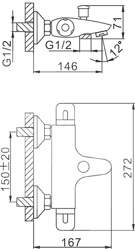 Смеситель для ванны Frap H51 F3051 с термостатом