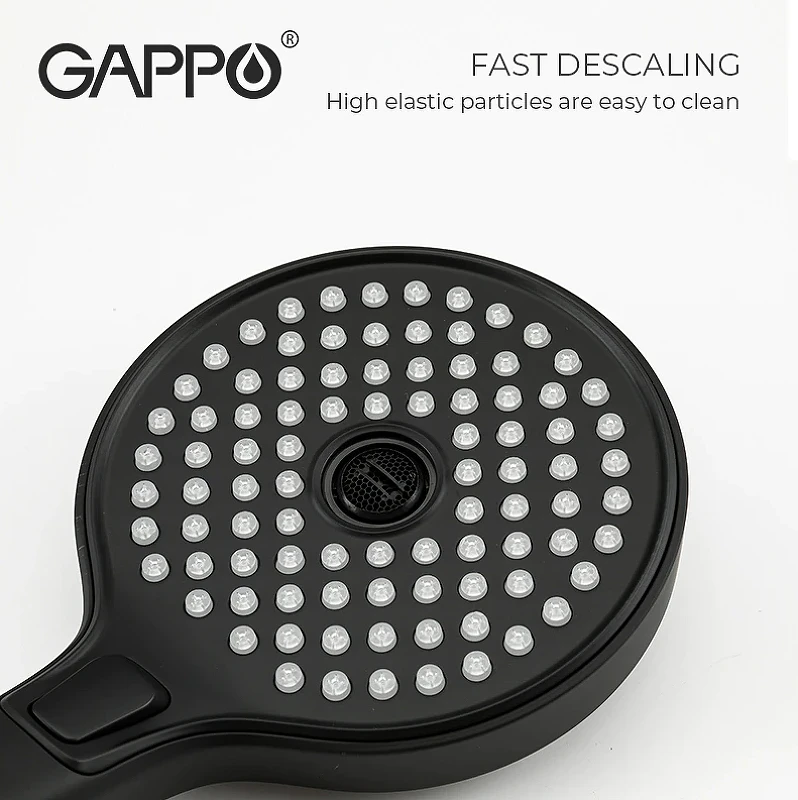 Душевая система Gappo G03-6 G2403-6 Черная матовая Хром латунь на стену