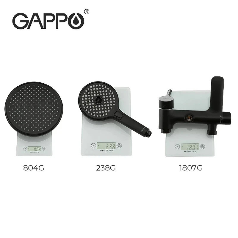 Душевая система Gappo G03-6 G2403-6 Черная матовая Хром латунь на стену
