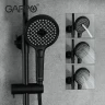 Душевая система Gappo G03-6 G2403-6 Черная матовая Хром латунь на стену