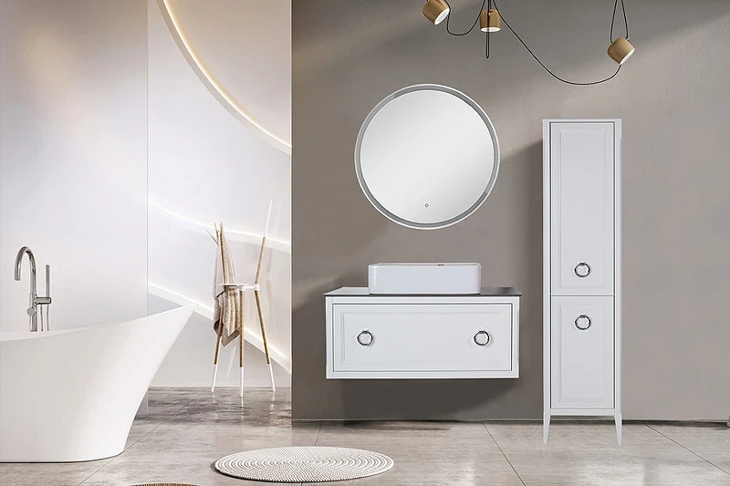 Зеркало ASB-Woodline Марика 85 12222 с подсветкой с сенсорным выключателем стекло