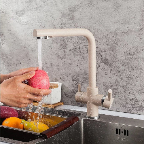 Смеситель для кухни Frap H52 F4352-23 Бежевый латунь на столешницу