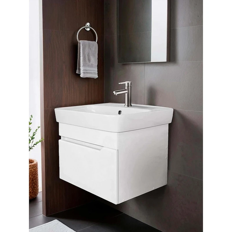 Тумба с раковиной Loranto Mari 60 CS00105327 подвесная цвет Белый глянцевый