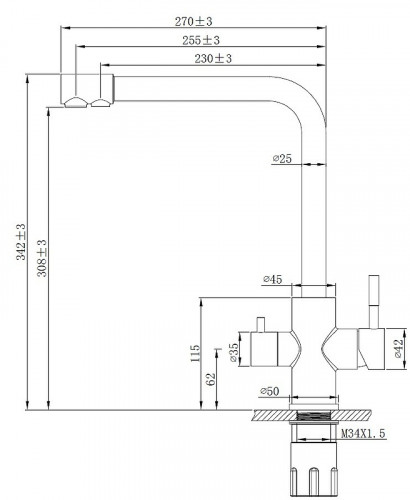 Смеситель для кухни ESKO K24 B Черный матовый нержавеющая сталь