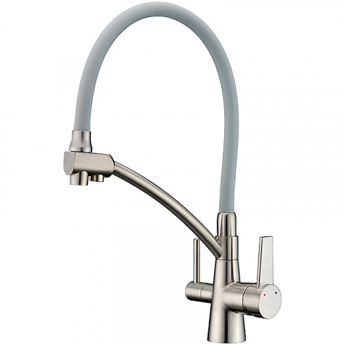 Смеситель для кухни Gappo G4398 Сатин Серый латунь