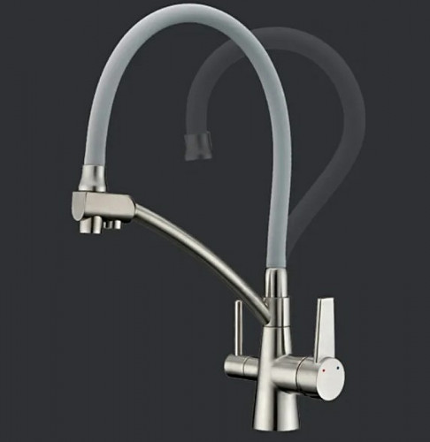 Смеситель для кухни Gappo G4398 Сатин Серый латунь