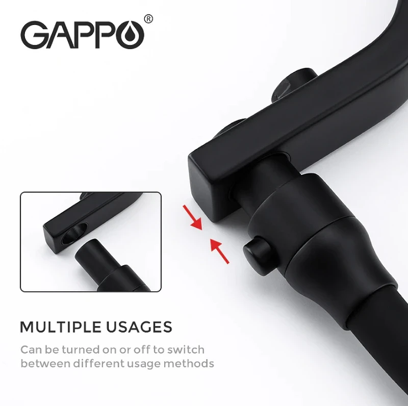 Смеситель для кухни Gappo G17-6 G4317-6 Черный матовый латунь